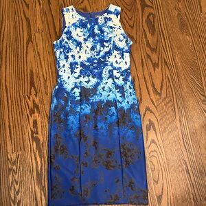 Vince Camuto Blue and Black Midi Dress